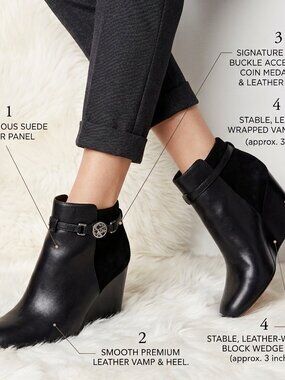 Coach Black Leather Booties